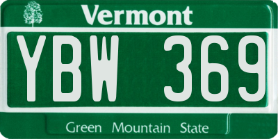 VT license plate YBW369