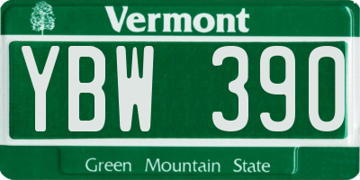 VT license plate YBW390