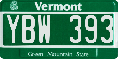 VT license plate YBW393