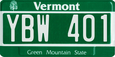 VT license plate YBW401