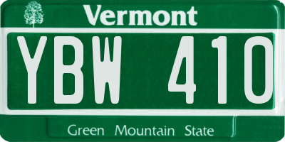VT license plate YBW410