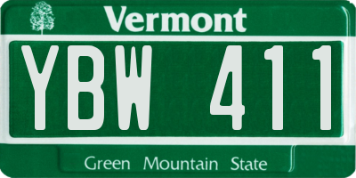 VT license plate YBW411