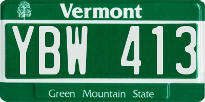 VT license plate YBW413