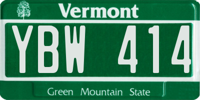 VT license plate YBW414