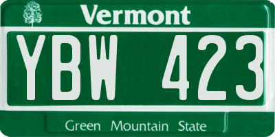 VT license plate YBW423