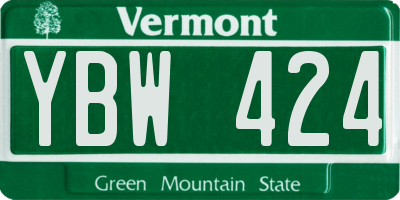 VT license plate YBW424