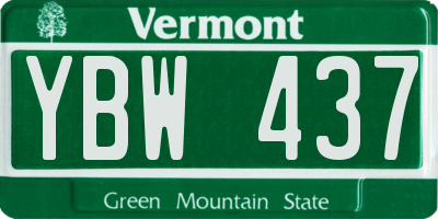VT license plate YBW437