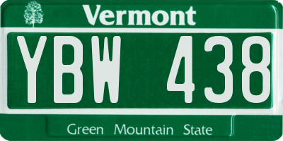 VT license plate YBW438