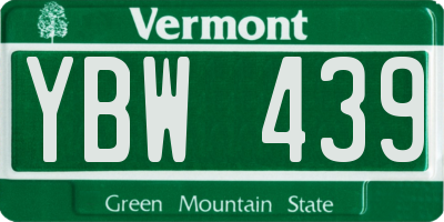 VT license plate YBW439