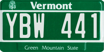 VT license plate YBW441