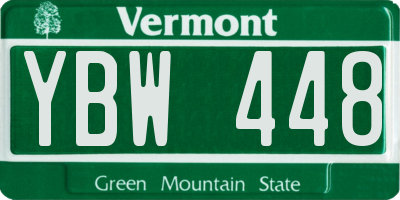 VT license plate YBW448