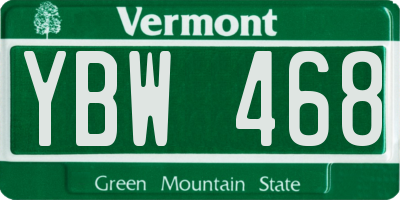 VT license plate YBW468