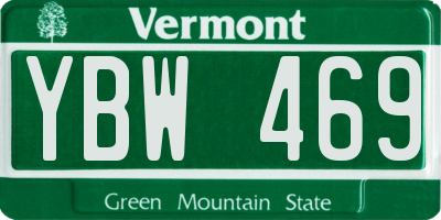 VT license plate YBW469