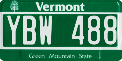 VT license plate YBW488