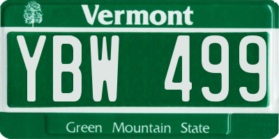 VT license plate YBW499