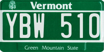 VT license plate YBW510