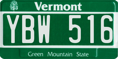 VT license plate YBW516