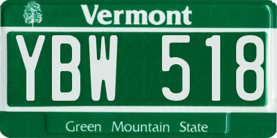 VT license plate YBW518