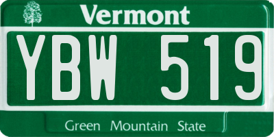 VT license plate YBW519