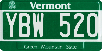 VT license plate YBW520