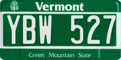 VT license plate YBW527