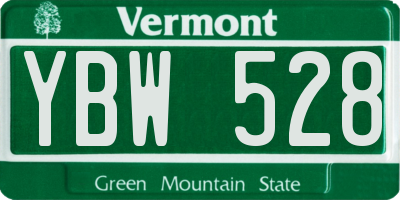 VT license plate YBW528