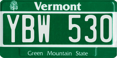 VT license plate YBW530