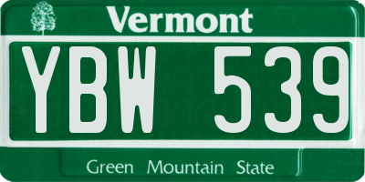 VT license plate YBW539