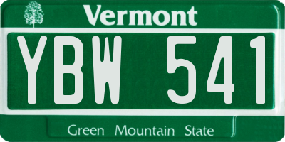 VT license plate YBW541