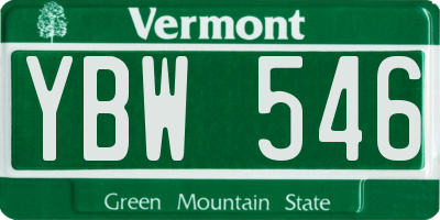 VT license plate YBW546