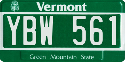VT license plate YBW561