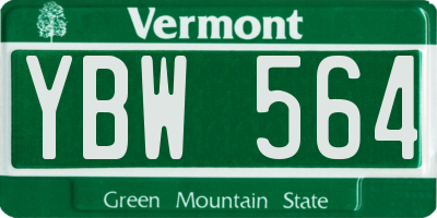 VT license plate YBW564