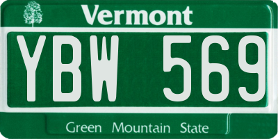 VT license plate YBW569