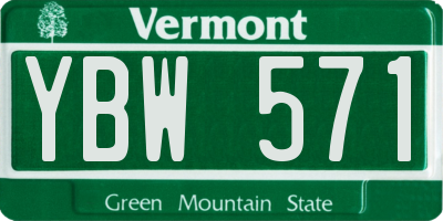 VT license plate YBW571