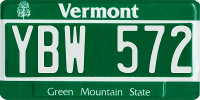 VT license plate YBW572