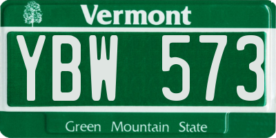VT license plate YBW573