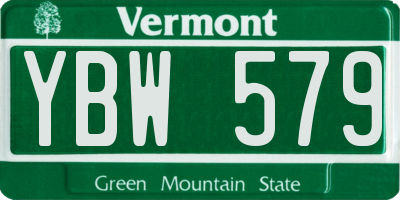 VT license plate YBW579