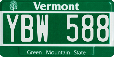 VT license plate YBW588