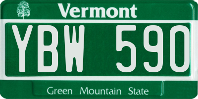 VT license plate YBW590