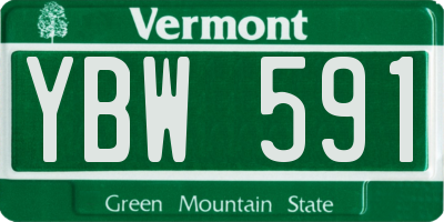 VT license plate YBW591