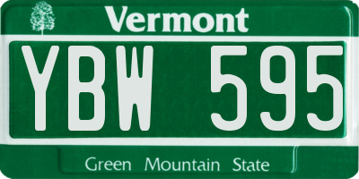 VT license plate YBW595