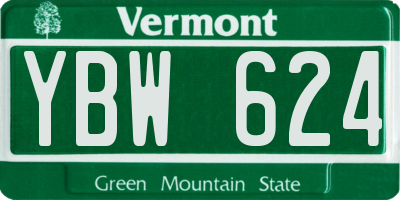 VT license plate YBW624