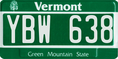 VT license plate YBW638