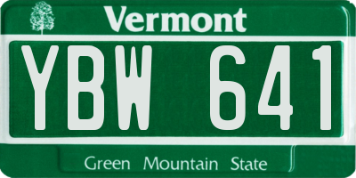 VT license plate YBW641