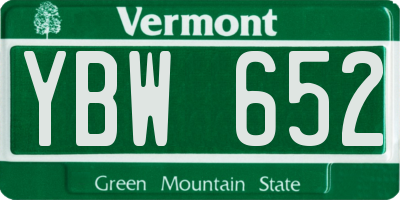 VT license plate YBW652