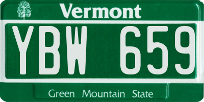 VT license plate YBW659