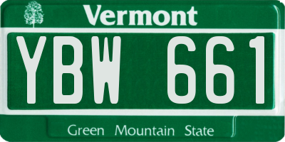 VT license plate YBW661