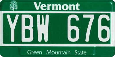 VT license plate YBW676