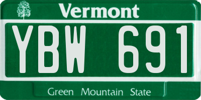 VT license plate YBW691