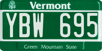VT license plate YBW695